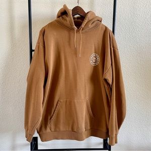 Brixton Hoodie Adult Medium Brown Heavyweight Sweatshirt Casual Men's